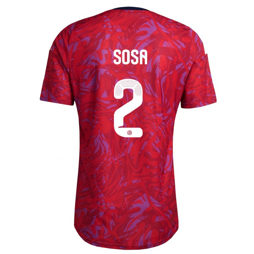 Danxen Män Costa Rica Yerlan Sosa #2 Röd Lila Marin Hemmatröja Matchtröjor 26-28 Tröjor T-Tröja