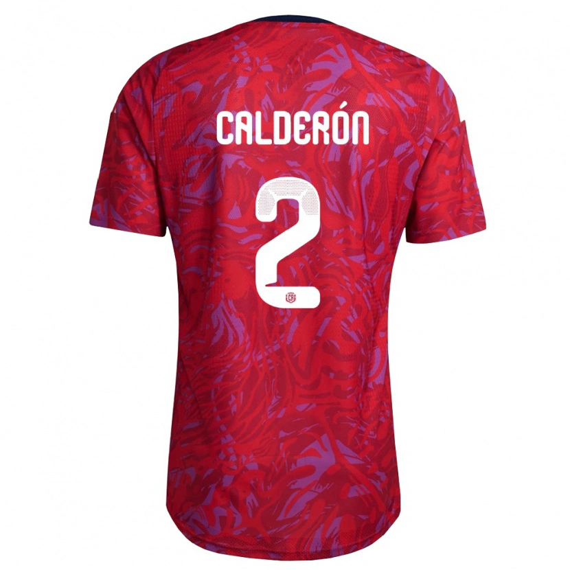 Danxen Män Costa Rica Brayan Calderón #2 Röd Lila Marin Hemmatröja Matchtröjor 26-28 Tröjor T-Tröja