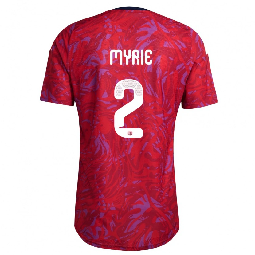 Danxen Män Costa Rica Kenan Myrie #2 Röd Lila Marin Hemmatröja Matchtröjor 26-28 Tröjor T-Tröja