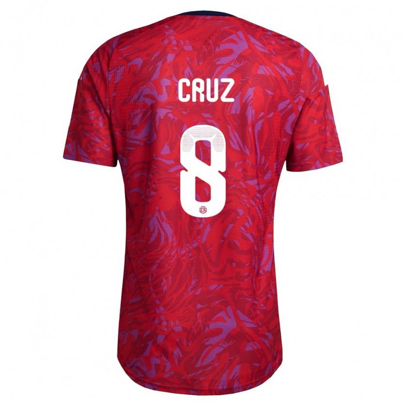 Danxen Män Costa Rica Daniela Cruz #8 Röd Lila Marin Hemmatröja Matchtröjor 26-28 Tröjor T-Tröja