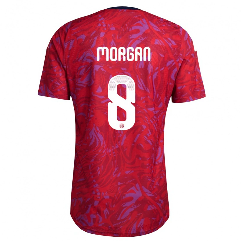 Danxen Män Costa Rica Hakeem Morgan #8 Röd Lila Marin Hemmatröja Matchtröjor 26-28 Tröjor T-Tröja