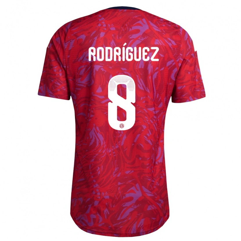 Danxen Män Costa Rica Bryson Rodríguez #8 Röd Lila Marin Hemmatröja Matchtröjor 26-28 Tröjor T-Tröja