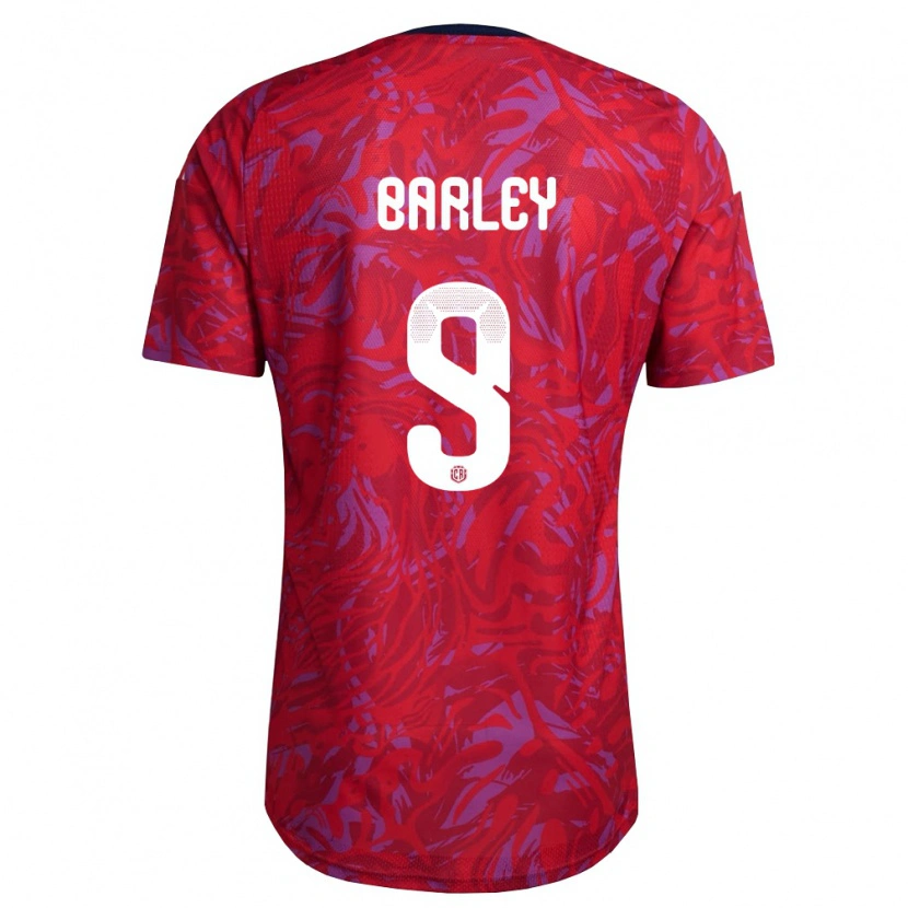 Danxen Män Costa Rica Ethan Barley #9 Röd Lila Marin Hemmatröja Matchtröjor 26-28 Tröjor T-Tröja