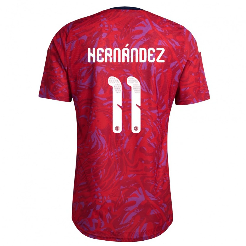Danxen Män Costa Rica Anthony Hernández #11 Röd Lila Marin Hemmatröja Matchtröjor 26-28 Tröjor T-Tröja