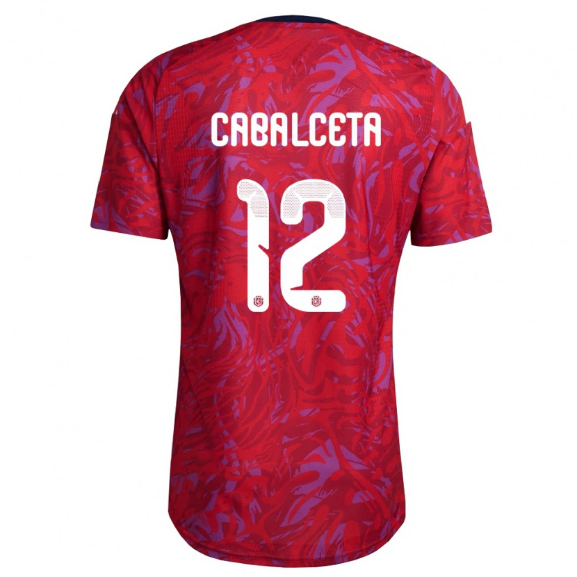Danxen Män Costa Rica Aarón Cabalceta #12 Röd Lila Marin Hemmatröja Matchtröjor 26-28 Tröjor T-Tröja