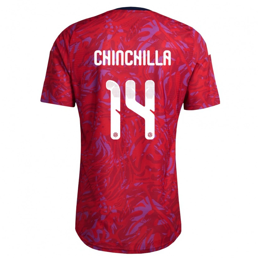 Danxen Män Costa Rica Priscila Chinchilla #14 Röd Lila Marin Hemmatröja Matchtröjor 26-28 Tröjor T-Tröja