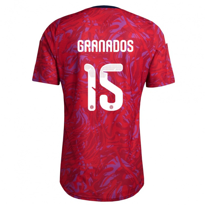 Danxen Män Costa Rica Cristin Granados #15 Röd Lila Marin Hemmatröja Matchtröjor 26-28 Tröjor T-Tröja