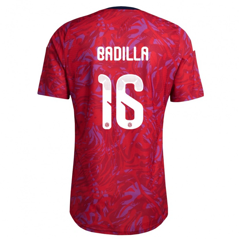 Danxen Män Costa Rica Isaac Badilla #16 Röd Lila Marin Hemmatröja Matchtröjor 26-28 Tröjor T-Tröja