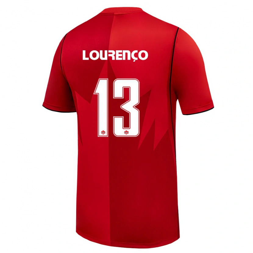 Danxen Män Kanada Vicente Lourenço #13 Röd Vit Hemmatröja Matchtröjor 26-28 Tröjor T-Tröja