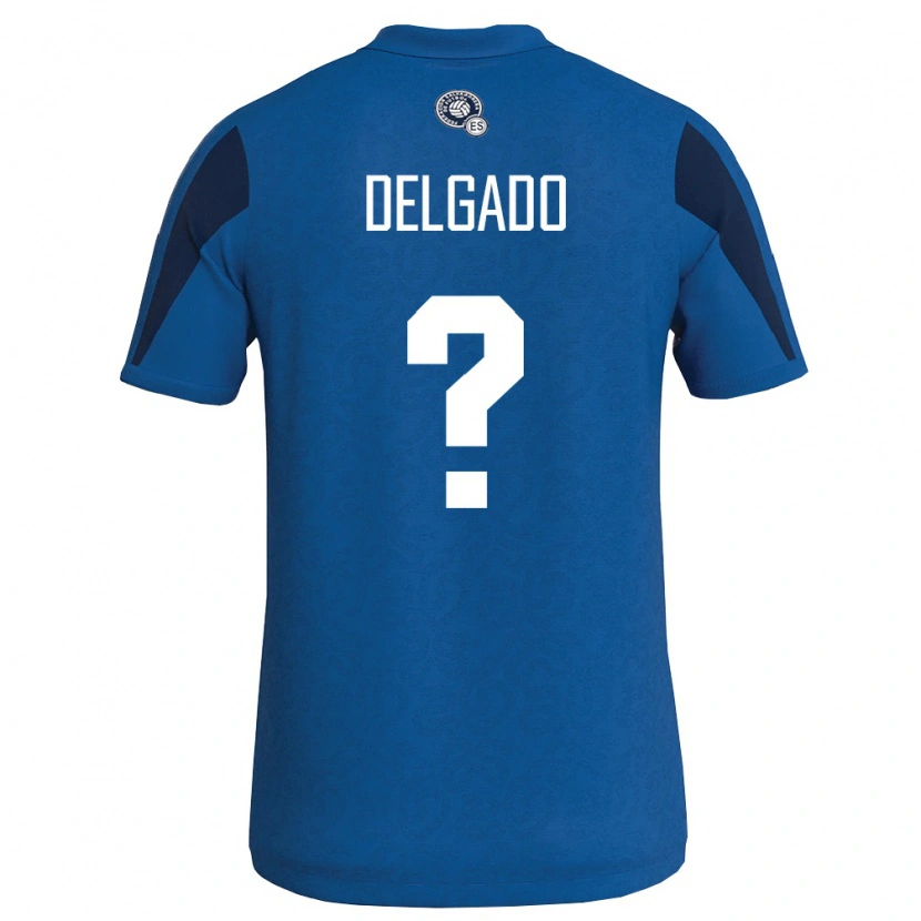 Danxen Män El Salvador Oscar Delgado #0 Blå Marin Hemmatröja Matchtröjor 26-28 Tröjor T-Tröja