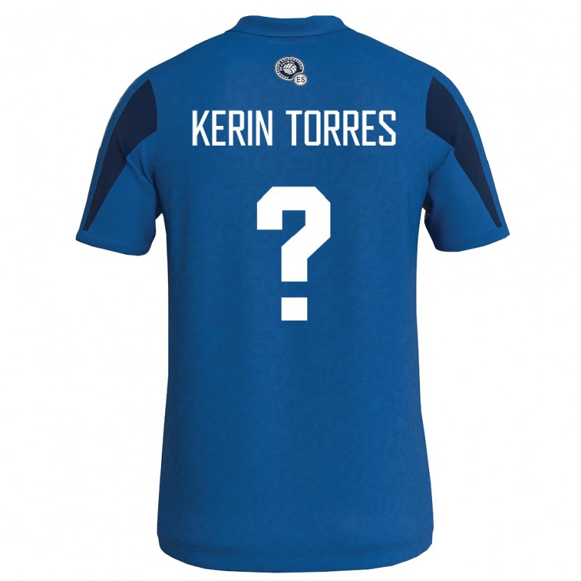 Danxen Män El Salvador Kerin Torres #0 Blå Marin Hemmatröja Matchtröjor 26-28 Tröjor T-Tröja