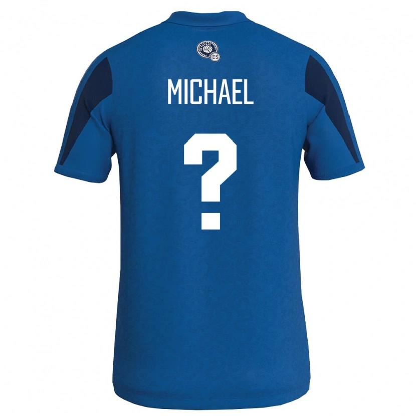 Danxen Män El Salvador Michael Rodríguez #0 Blå Marin Hemmatröja Matchtröjor 26-28 Tröjor T-Tröja