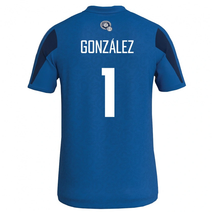 Danxen Män El Salvador Mario González #1 Blå Marin Hemmatröja Matchtröjor 26-28 Tröjor T-Tröja