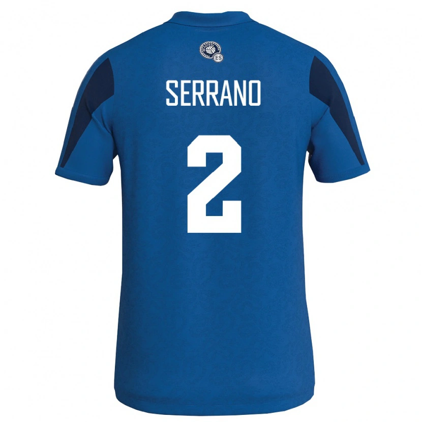 Danxen Män El Salvador Alejandro Serrano #2 Blå Marin Hemmatröja Matchtröjor 26-28 Tröjor T-Tröja
