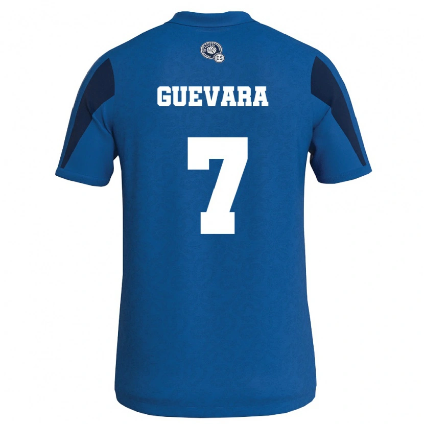 Danxen Män El Salvador Alex Guevara #7 Blå Marin Hemmatröja Matchtröjor 26-28 Tröjor T-Tröja