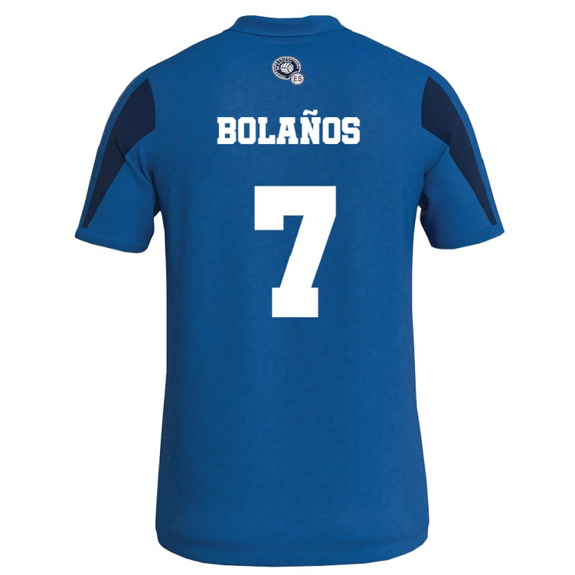 Danxen Män El Salvador Javier Bolaños #7 Blå Marin Hemmatröja Matchtröjor 26-28 Tröjor T-Tröja