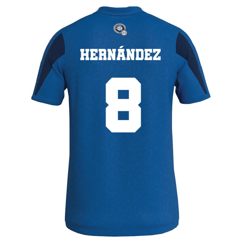 Danxen Män El Salvador Esteban Hernández #8 Blå Marin Hemmatröja Matchtröjor 26-28 Tröjor T-Tröja