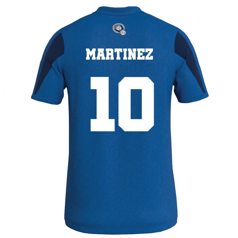 Danxen Män El Salvador Jefferson Martinez #10 Blå Marin Hemmatröja Matchtröjor 26-28 Tröjor T-Tröja