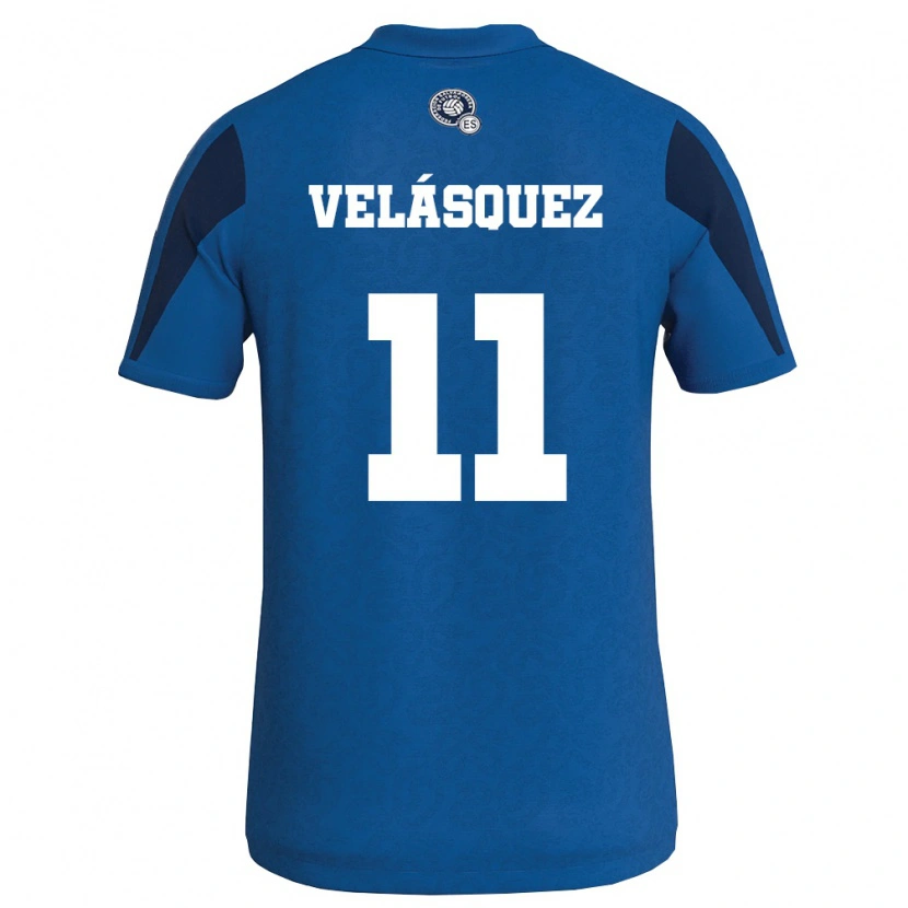 Danxen Män El Salvador Jackeline Velásquez #11 Blå Marin Hemmatröja Matchtröjor 26-28 Tröjor T-Tröja
