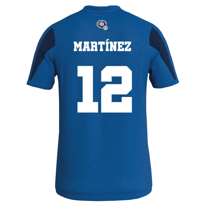 Danxen Män El Salvador Jeremy Martínez #12 Blå Marin Hemmatröja Matchtröjor 26-28 Tröjor T-Tröja