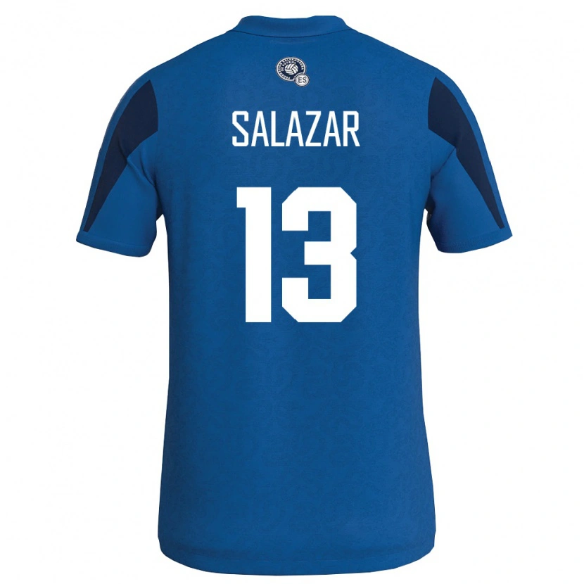 Danxen Män El Salvador Giovanni Salazar #13 Blå Marin Hemmatröja Matchtröjor 26-28 Tröjor T-Tröja