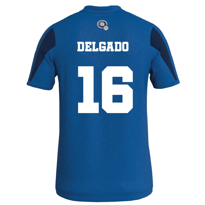 Danxen Män El Salvador Vasthy Delgado #16 Blå Marin Hemmatröja Matchtröjor 26-28 Tröjor T-Tröja