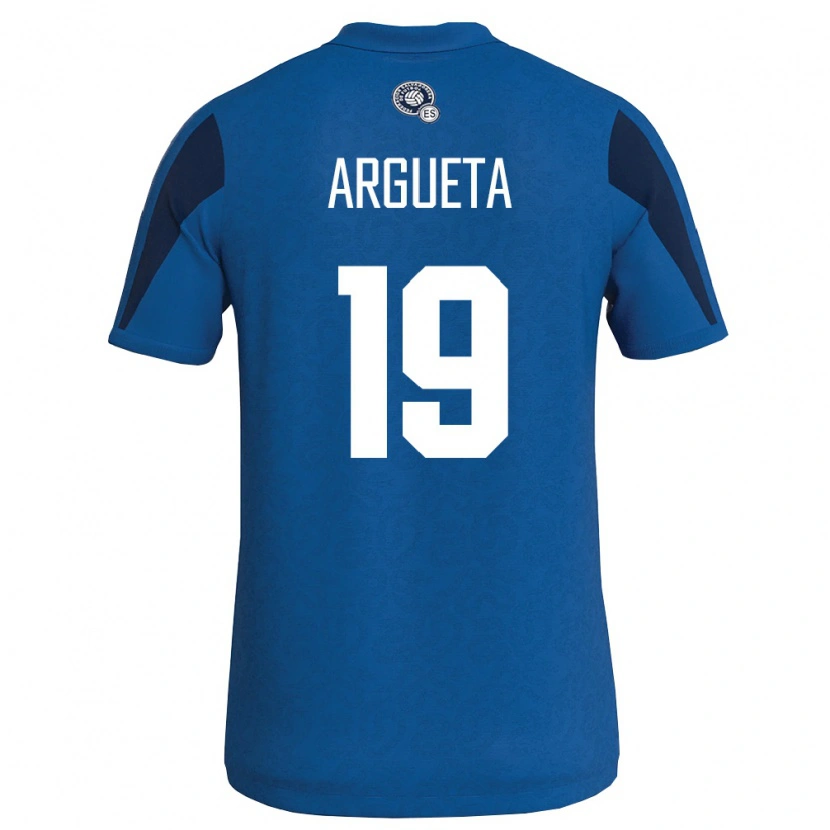 Danxen Män El Salvador Christopher Argueta #19 Blå Marin Hemmatröja Matchtröjor 26-28 Tröjor T-Tröja