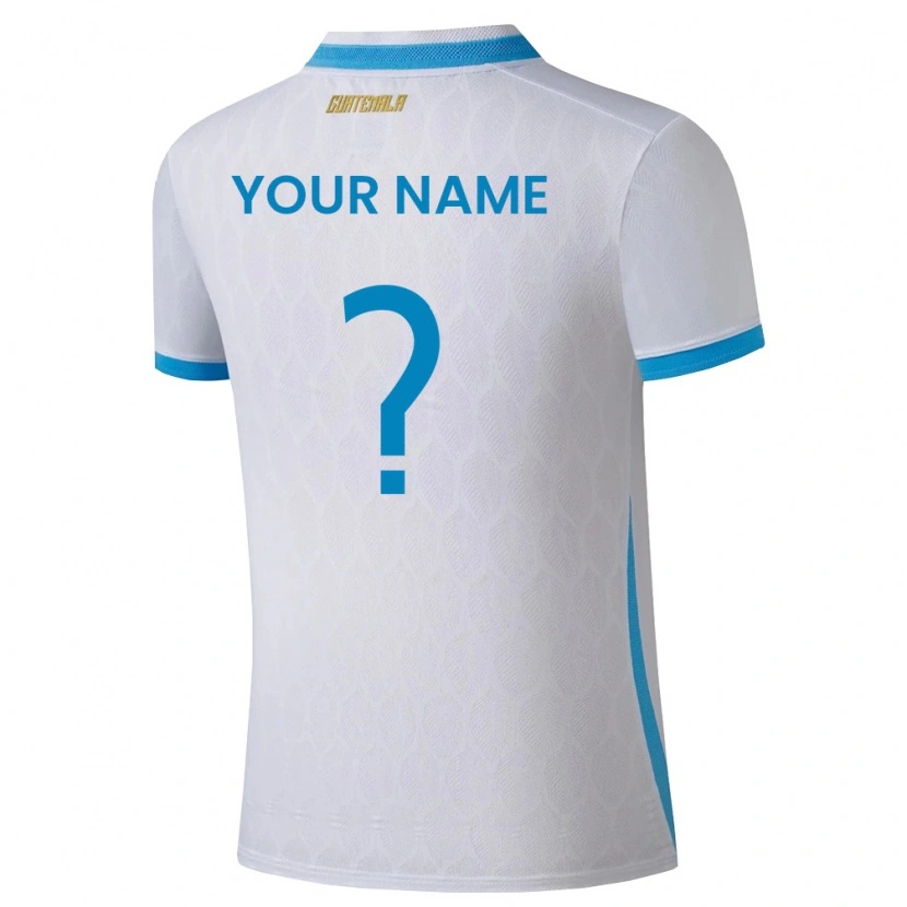 Danxen Män Gwatemala Ditt Namn #0 Vit Himmelblå Guld Hemmatröja Matchtröjor 26-28 Tröjor T-Tröja