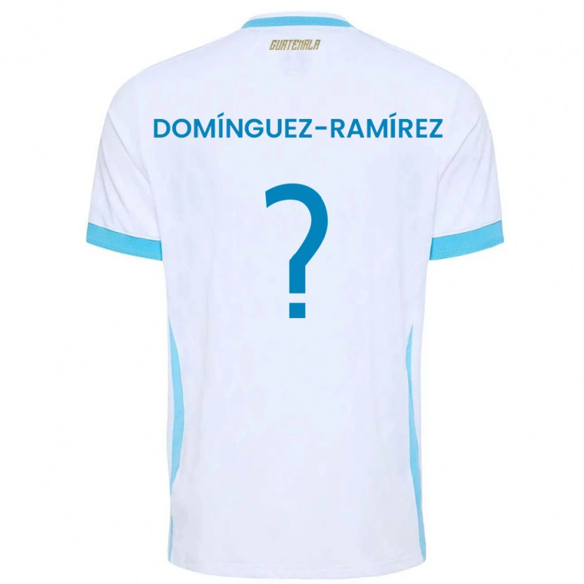 Danxen Män Gwatemala Marco Domínguez-Ramírez #0 Vit Himmelblå Guld Hemmatröja Matchtröjor 26-28 Tröjor T-Tröja