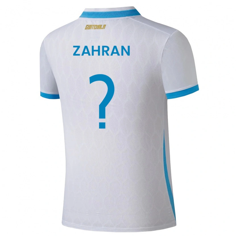 Danxen Män Gwatemala William Zahran #0 Vit Himmelblå Guld Hemmatröja Matchtröjor 26-28 Tröjor T-Tröja