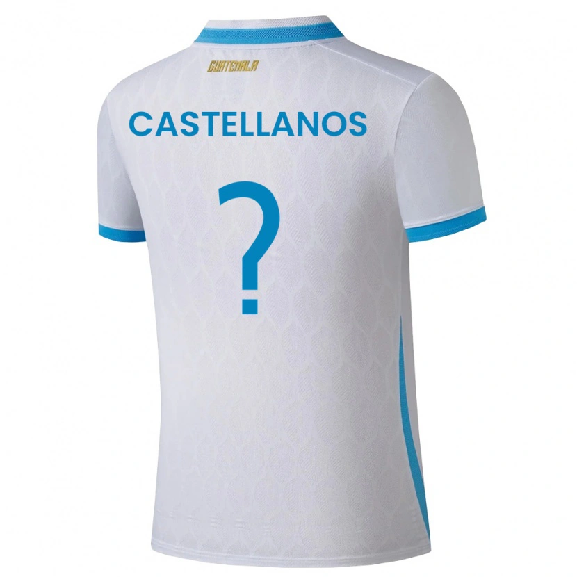 Danxen Män Gwatemala Jezmin Castellanos #0 Vit Himmelblå Guld Hemmatröja Matchtröjor 26-28 Tröjor T-Tröja