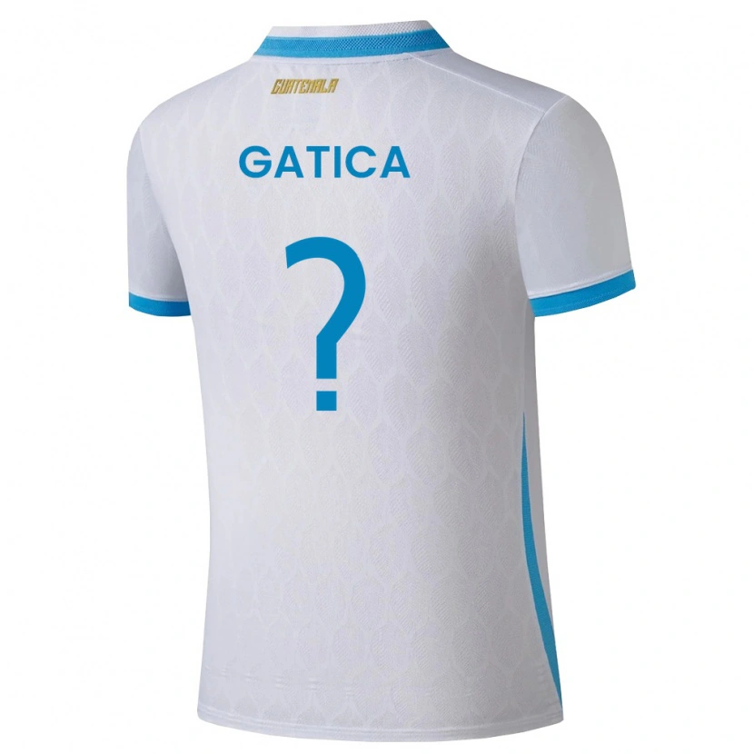 Danxen Män Gwatemala Celeste Gatica #0 Vit Himmelblå Guld Hemmatröja Matchtröjor 26-28 Tröjor T-Tröja