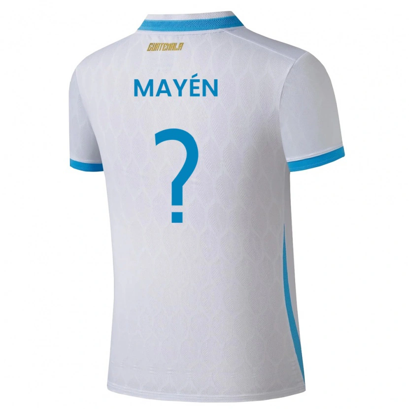 Danxen Män Gwatemala Kellin Mayén #0 Vit Himmelblå Guld Hemmatröja Matchtröjor 26-28 Tröjor T-Tröja