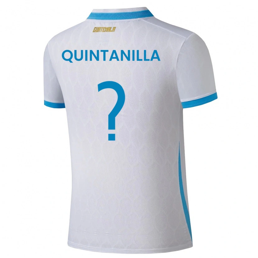 Danxen Män Gwatemala Anayelli Quintanilla #0 Vit Himmelblå Guld Hemmatröja Matchtröjor 26-28 Tröjor T-Tröja