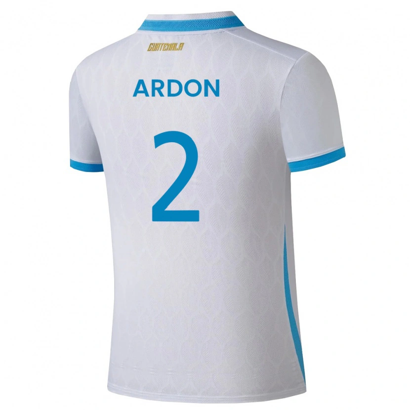 Danxen Män Gwatemala José Ardón #2 Vit Himmelblå Guld Hemmatröja Matchtröjor 26-28 Tröjor T-Tröja