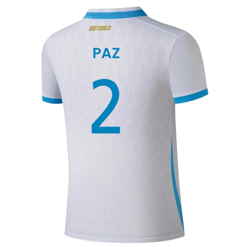 Danxen Män Gwatemala Wálter Paz #2 Vit Himmelblå Guld Hemmatröja Matchtröjor 26-28 Tröjor T-Tröja