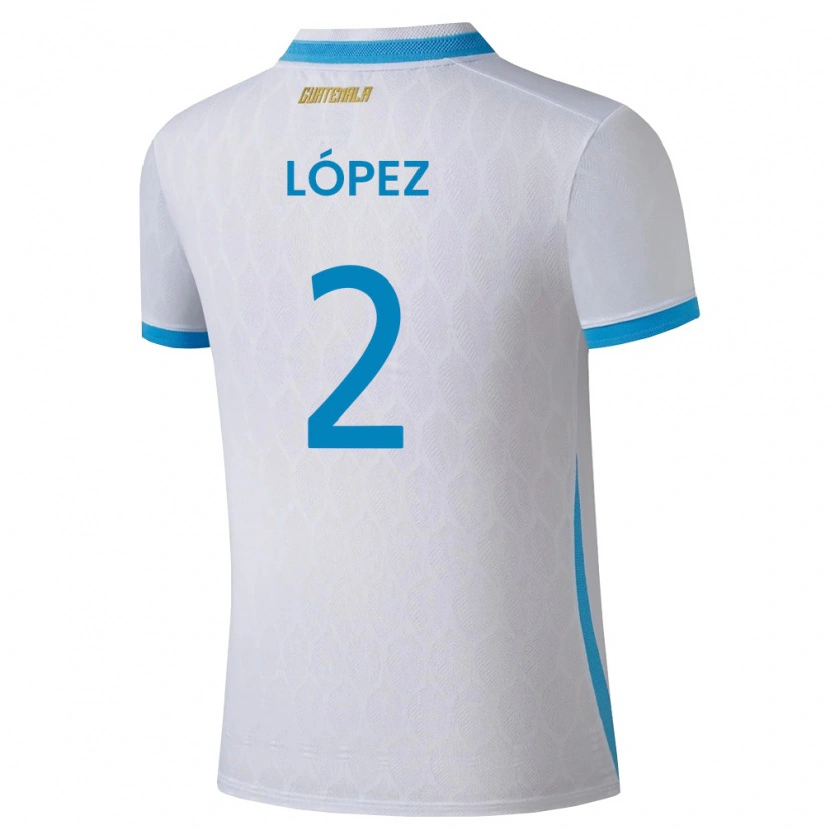 Danxen Män Gwatemala Francisco López #2 Vit Himmelblå Guld Hemmatröja Matchtröjor 26-28 Tröjor T-Tröja