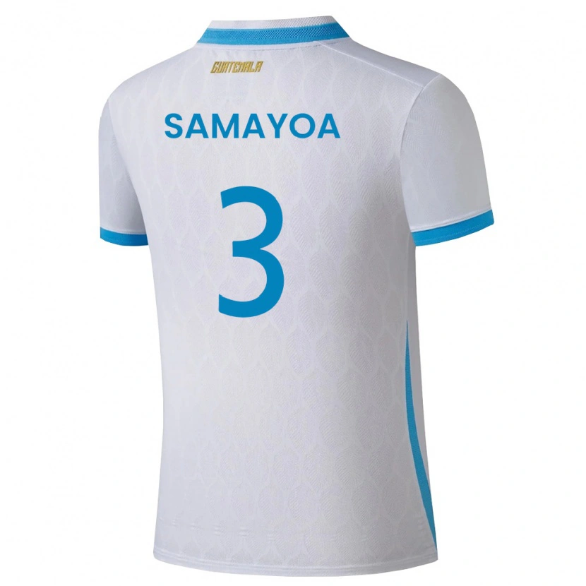 Danxen Män Gwatemala Nicolás Samayoa #3 Vit Himmelblå Guld Hemmatröja Matchtröjor 26-28 Tröjor T-Tröja