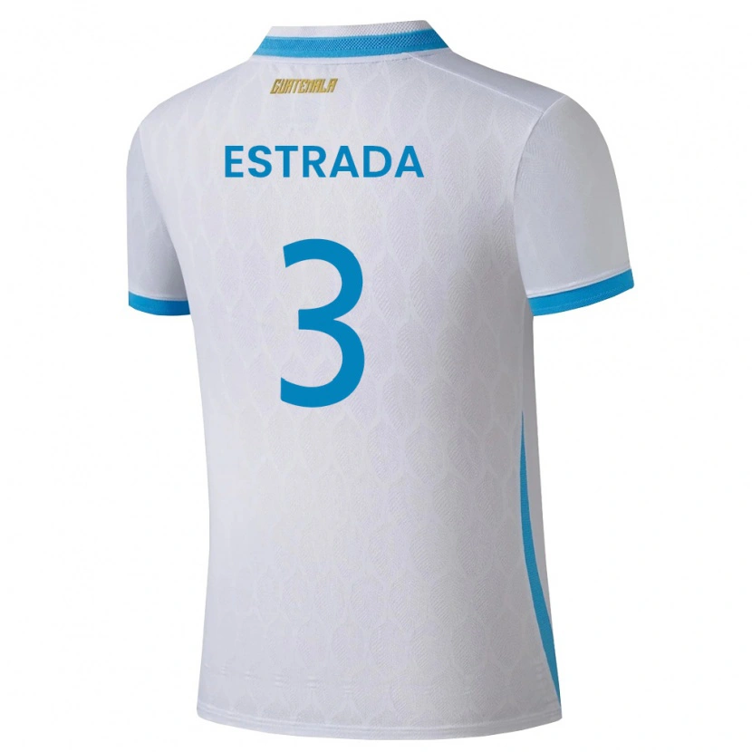 Danxen Män Gwatemala Carlos Estrada #3 Vit Himmelblå Guld Hemmatröja Matchtröjor 26-28 Tröjor T-Tröja