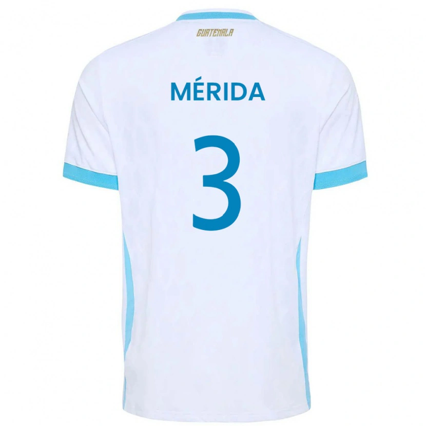 Danxen Män Gwatemala Daniel Mérida #3 Vit Himmelblå Guld Hemmatröja Matchtröjor 26-28 Tröjor T-Tröja
