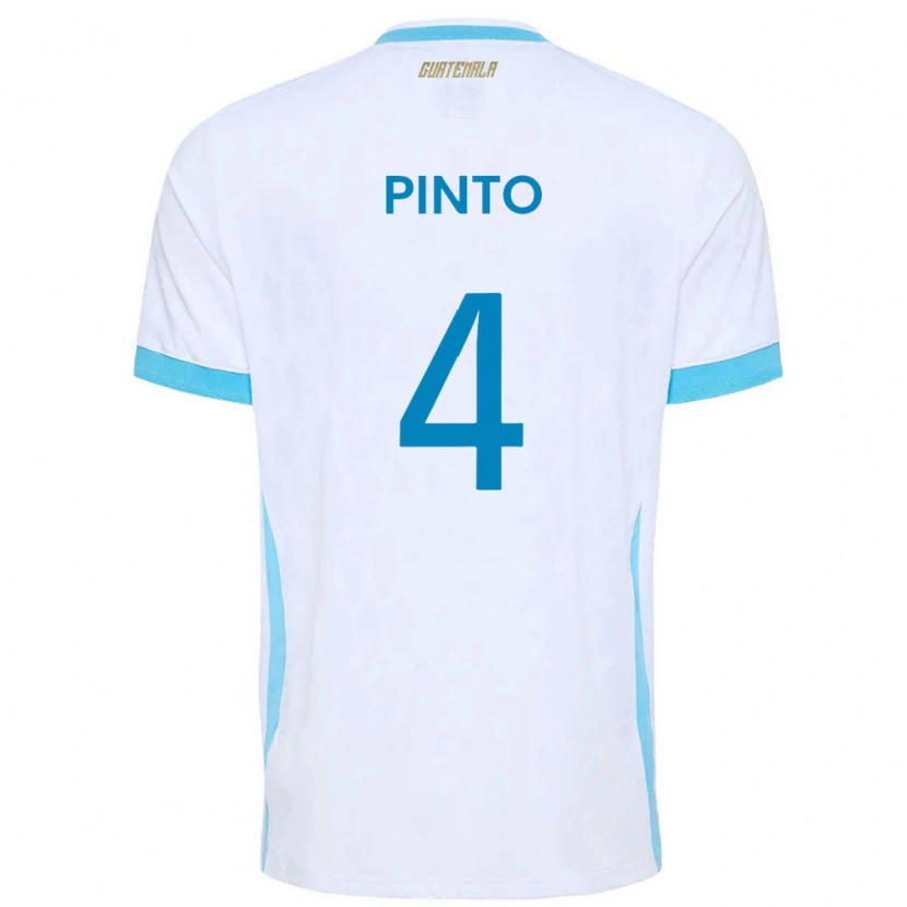 Danxen Män Gwatemala José Carlos Pinto #4 Vit Himmelblå Guld Hemmatröja Matchtröjor 26-28 Tröjor T-Tröja