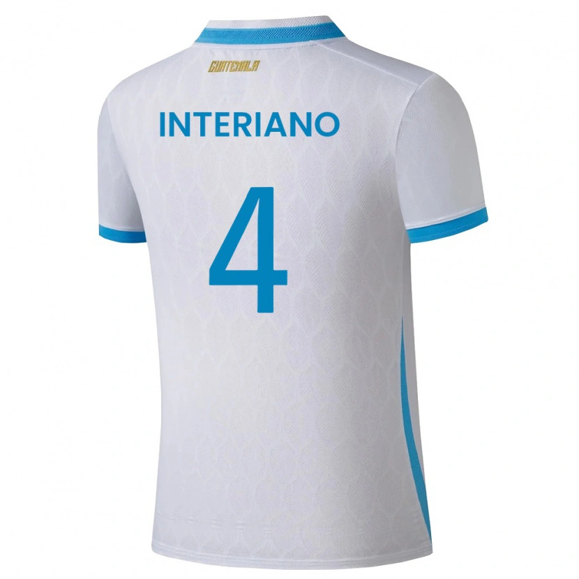 Danxen Män Gwatemala Jeffrey Interiano #4 Vit Himmelblå Guld Hemmatröja Matchtröjor 26-28 Tröjor T-Tröja