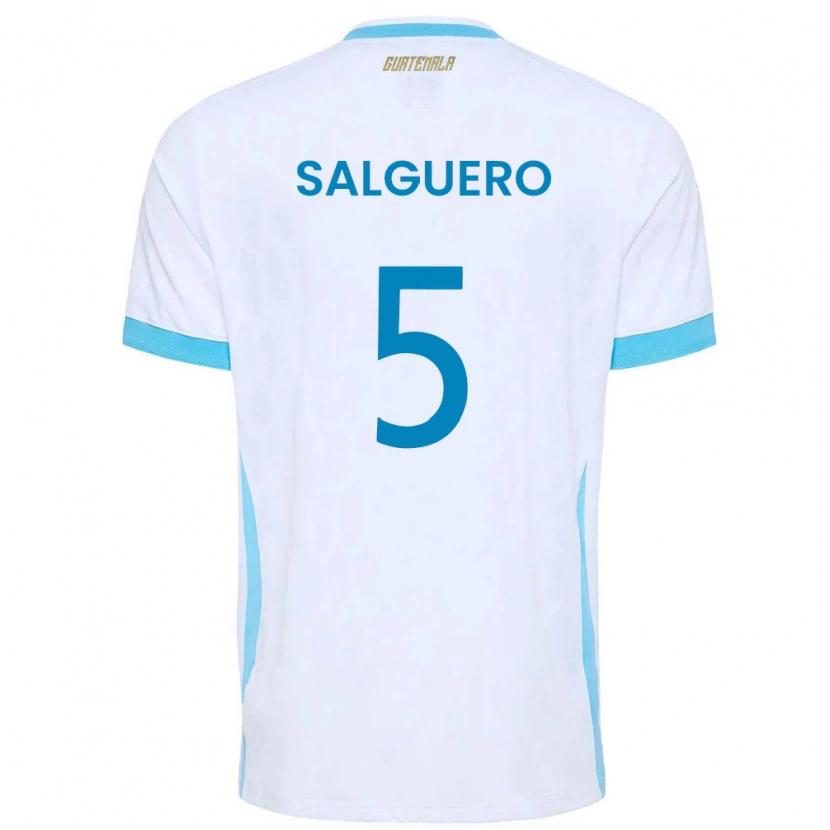 Danxen Män Gwatemala Osman Salguero #5 Vit Himmelblå Guld Hemmatröja Matchtröjor 26-28 Tröjor T-Tröja