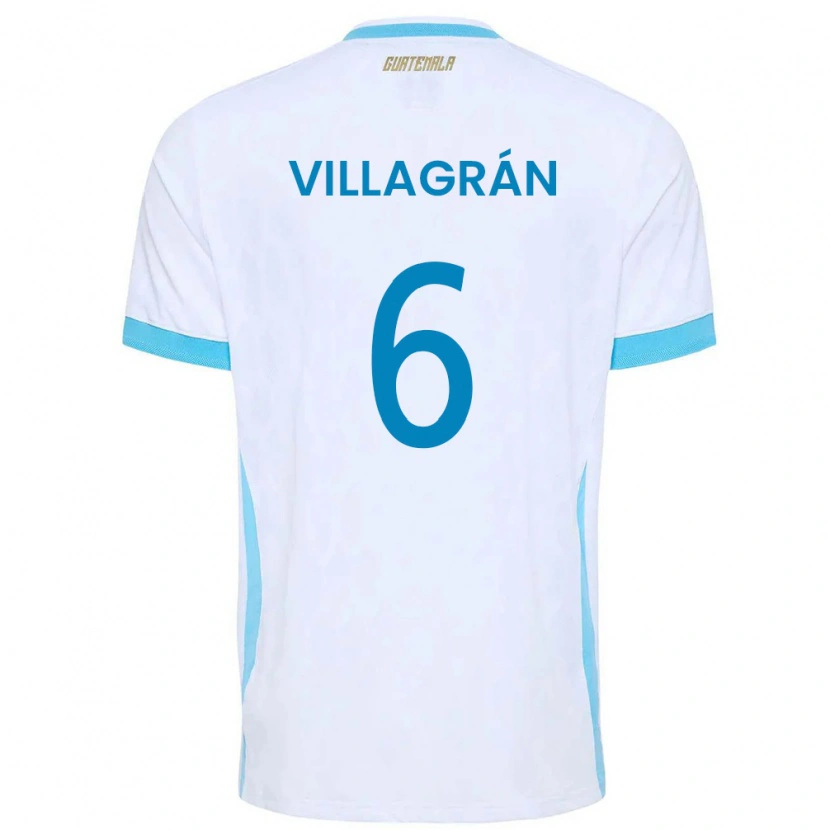 Danxen Män Gwatemala Williams Villagrán #6 Vit Himmelblå Guld Hemmatröja Matchtröjor 26-28 Tröjor T-Tröja