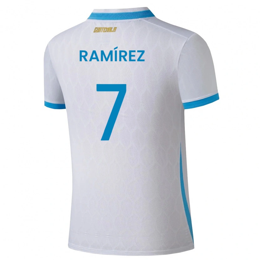 Danxen Män Gwatemala Leslie Ramírez #7 Vit Himmelblå Guld Hemmatröja Matchtröjor 26-28 Tröjor T-Tröja