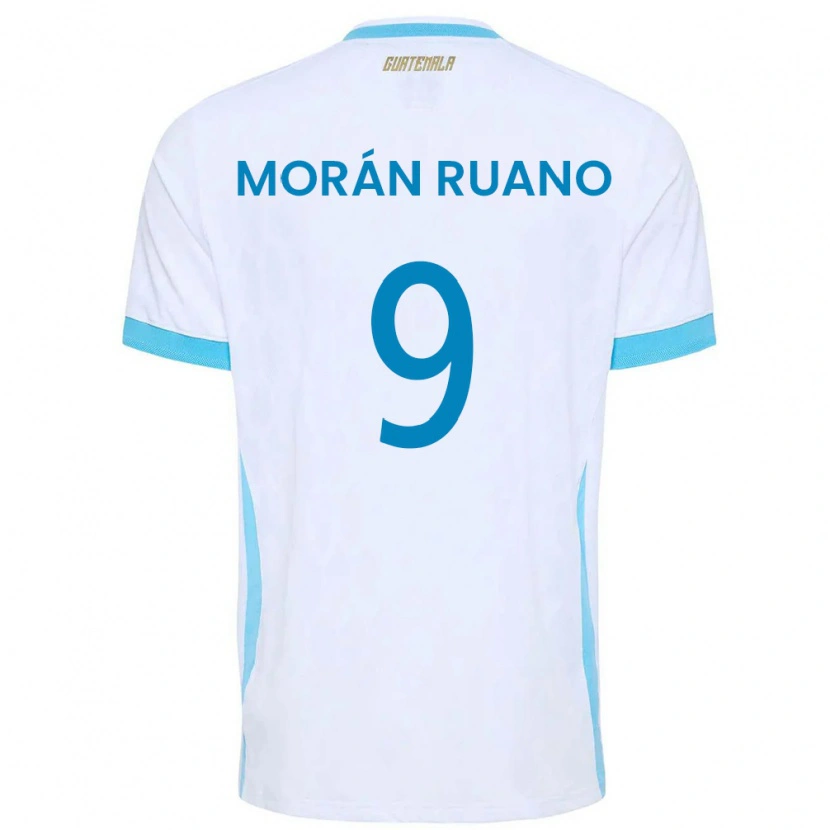 Danxen Män Gwatemala Sebastian Morán Ruano #9 Vit Himmelblå Guld Hemmatröja Matchtröjor 26-28 Tröjor T-Tröja