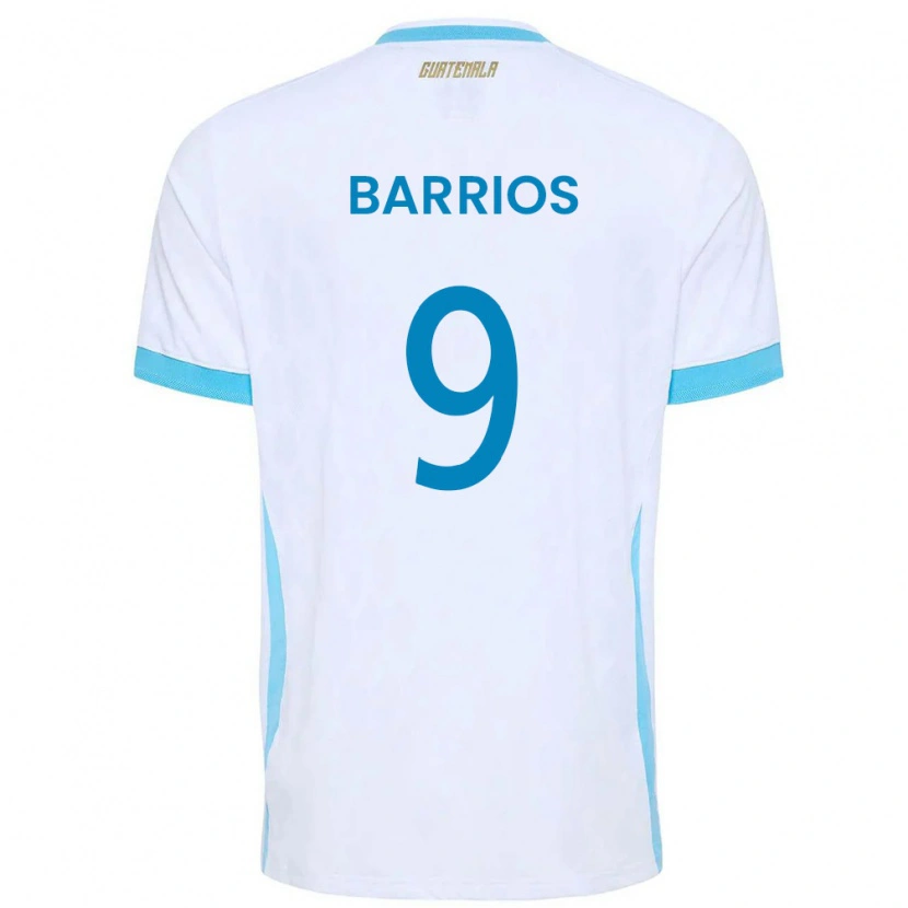 Danxen Män Gwatemala Josué Barrios #9 Vit Himmelblå Guld Hemmatröja Matchtröjor 26-28 Tröjor T-Tröja
