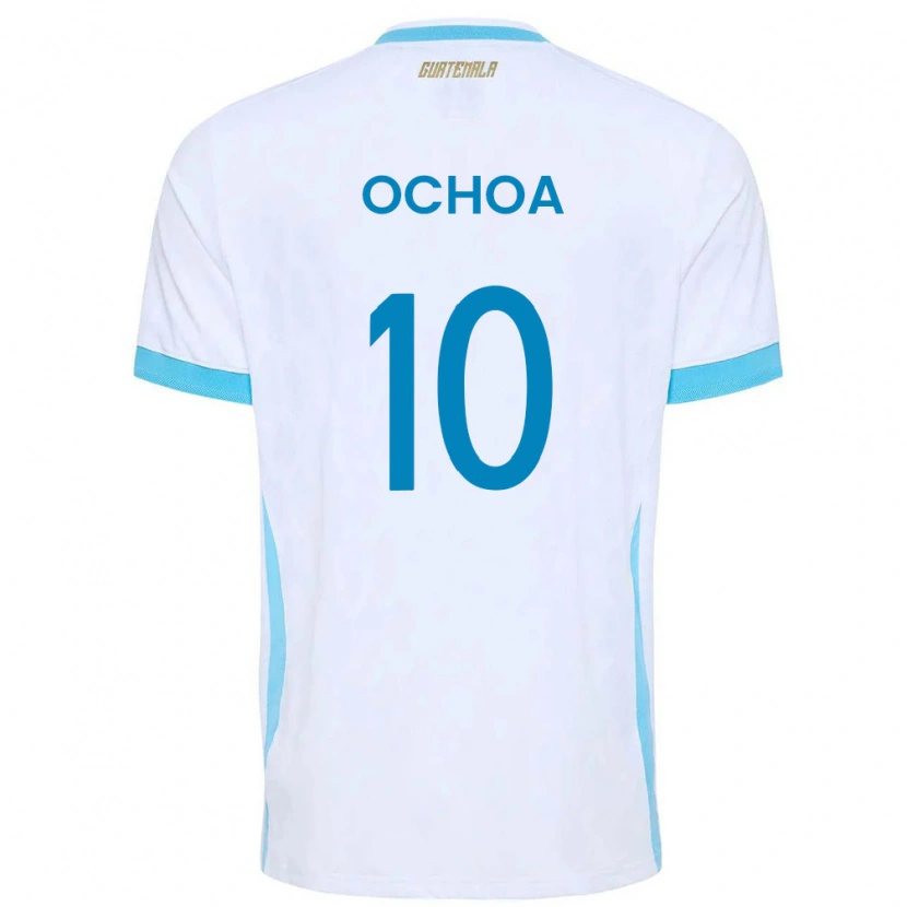 Danxen Män Gwatemala José Ochoa #10 Vit Himmelblå Guld Hemmatröja Matchtröjor 26-28 Tröjor T-Tröja