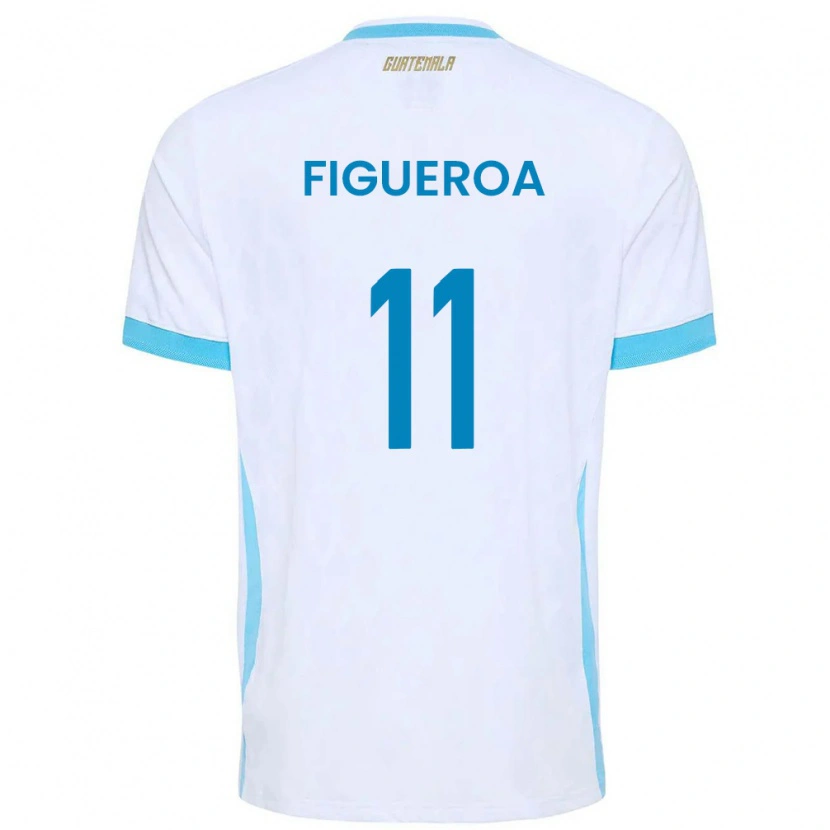 Danxen Män Gwatemala Rudy Figueroa #11 Vit Himmelblå Guld Hemmatröja Matchtröjor 26-28 Tröjor T-Tröja