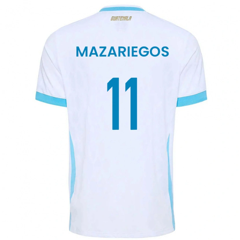 Danxen Män Gwatemala Jacob Mazariegos #11 Vit Himmelblå Guld Hemmatröja Matchtröjor 26-28 Tröjor T-Tröja